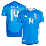 Italy adidas Home Authentic Shirt 2024 with Chiesa 14 printing