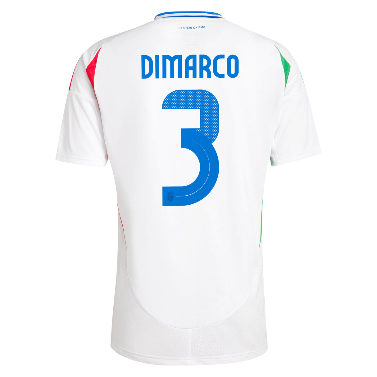 Italy adidas Away Shirt 2024 with DiMarco 3 printing