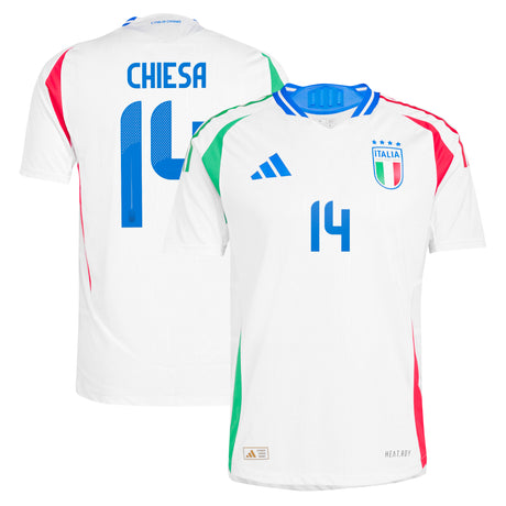 Italy adidas Away Authentic Shirt 2024 with Chiesa 14 printing