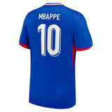 France Nike Home Stadium Shirt 2024 with Mbappe 10 printing