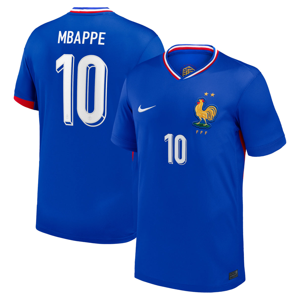 France Nike Home Stadium Shirt 2024 with Mbappe 10 printing